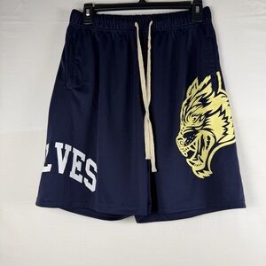 Darc Sport Wolves Mesh Shorts Mens XL Lined Navy Blue Gym Running  Training Shor